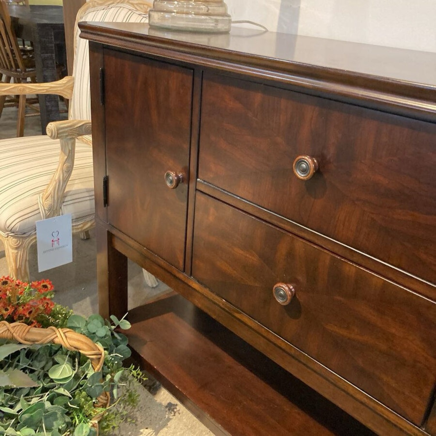 Solid Wood 2-Drawer w Open Shelf Buffet - image-5