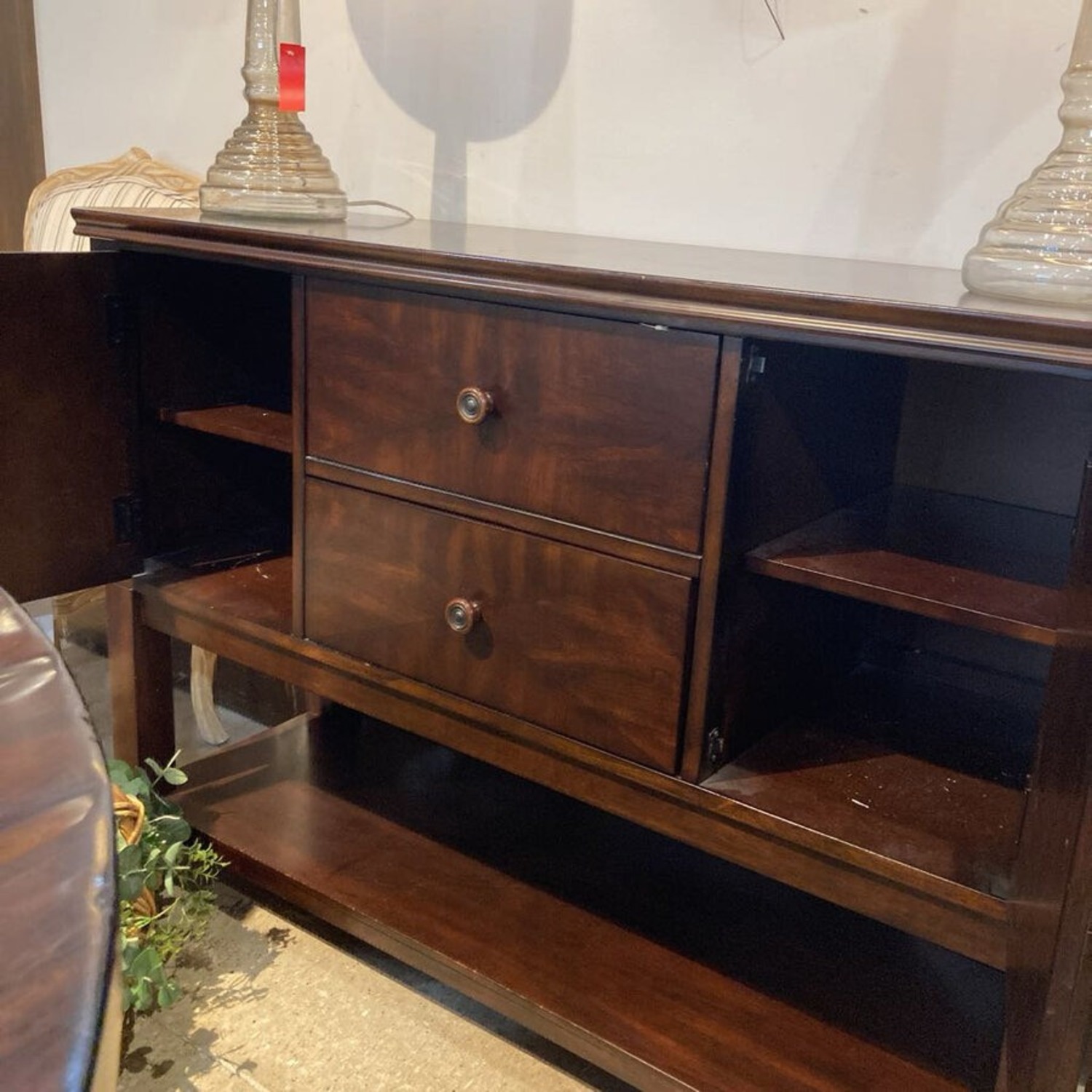 Solid Wood 2-Drawer w Open Shelf Buffet - image-6