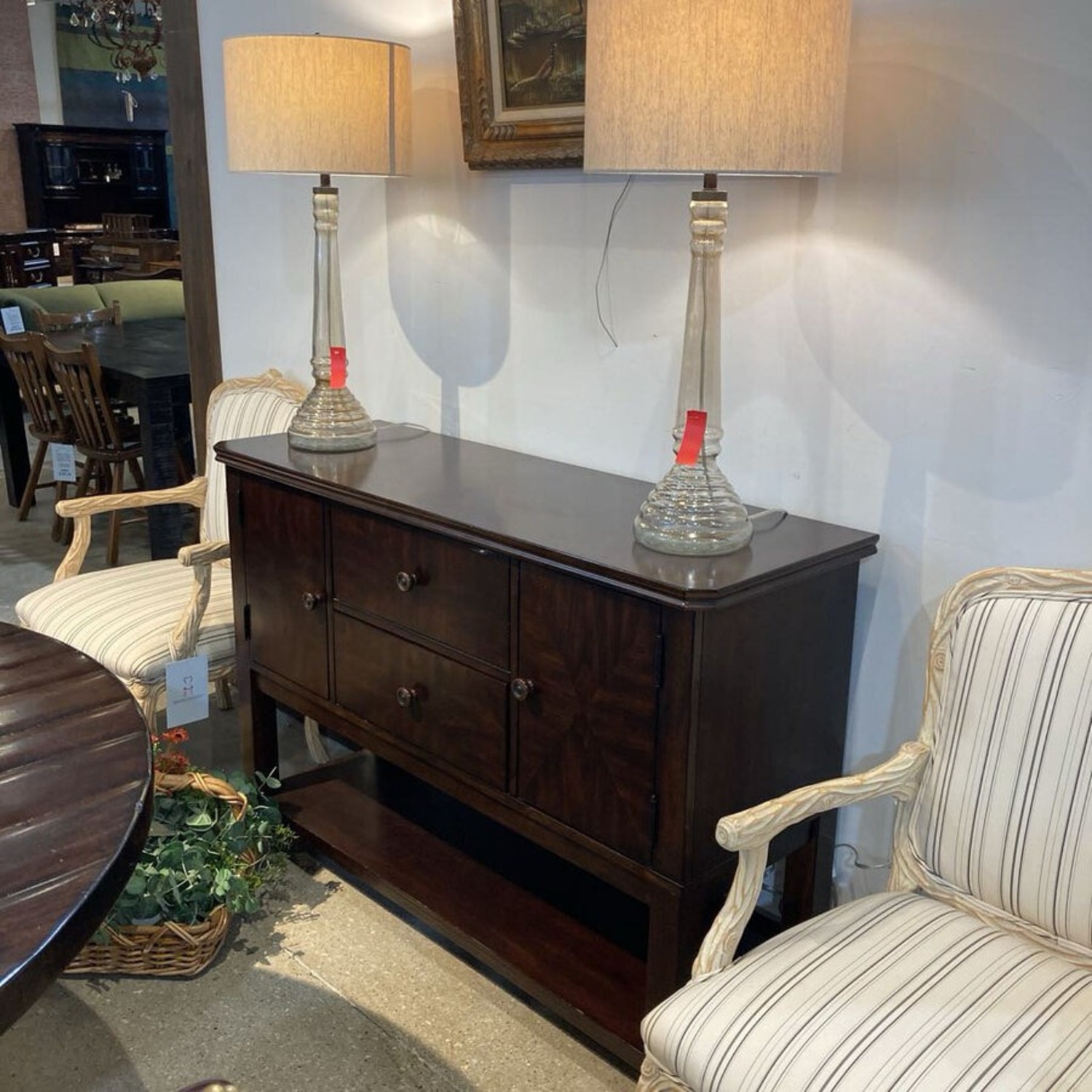 Solid Wood 2-Drawer w Open Shelf Buffet - image-4