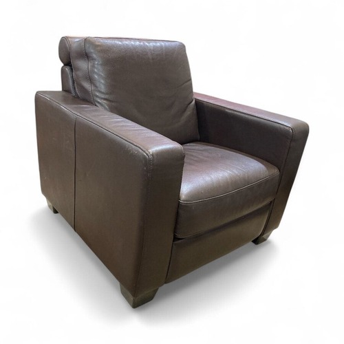 Used Natuzzi Leather Track Arm Recliner Brown for sale on AptDeco