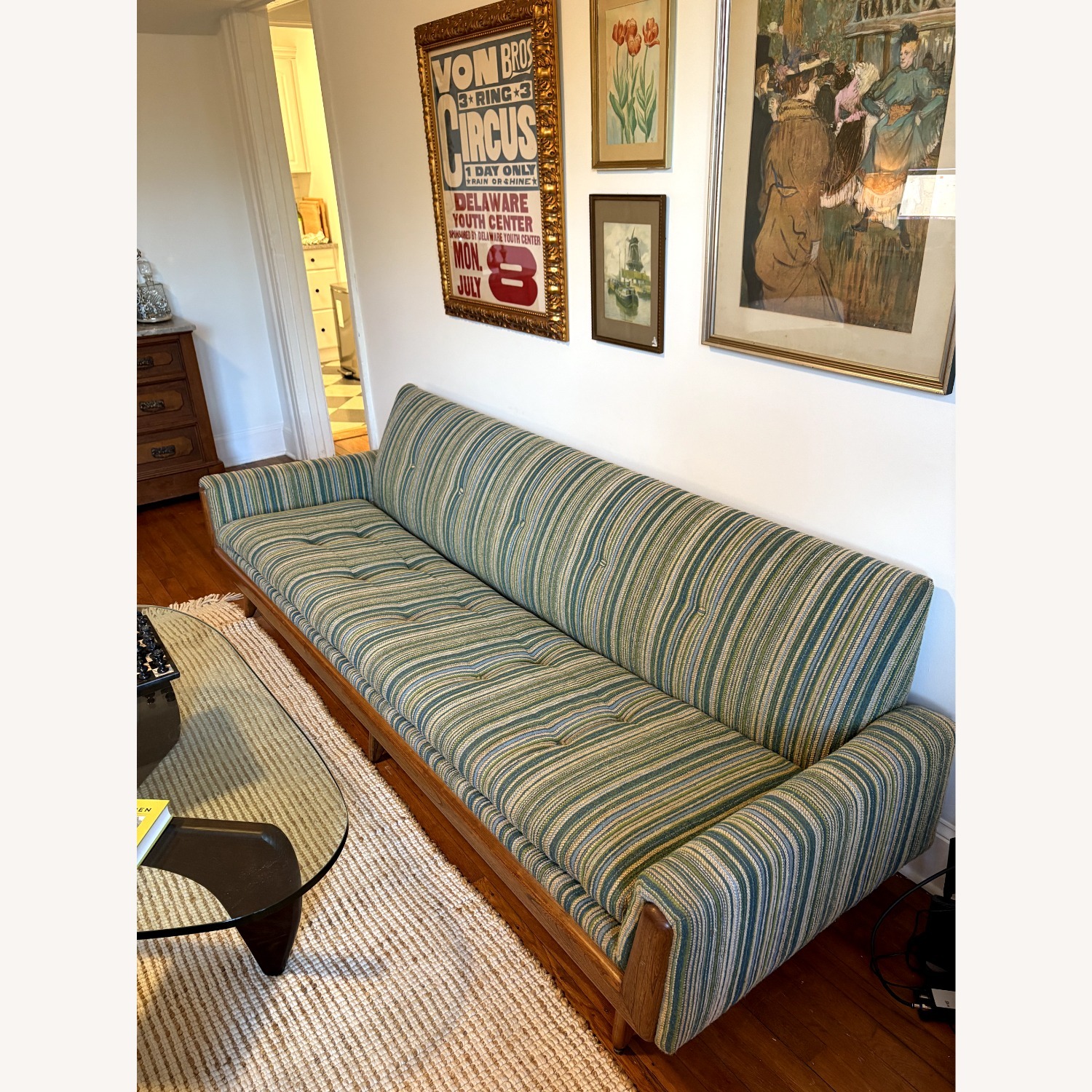 Vintage/Antique Green 3+ Seater Sofa - image-5