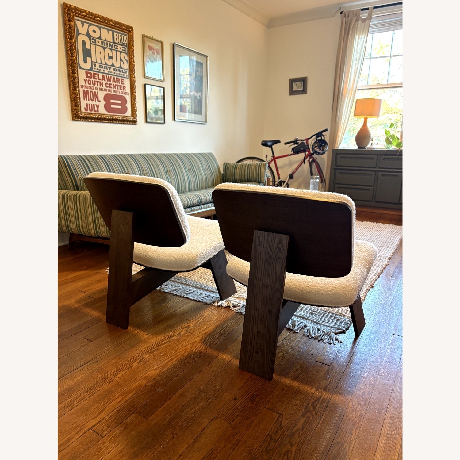 White Boucle Accent Chairs - image-3