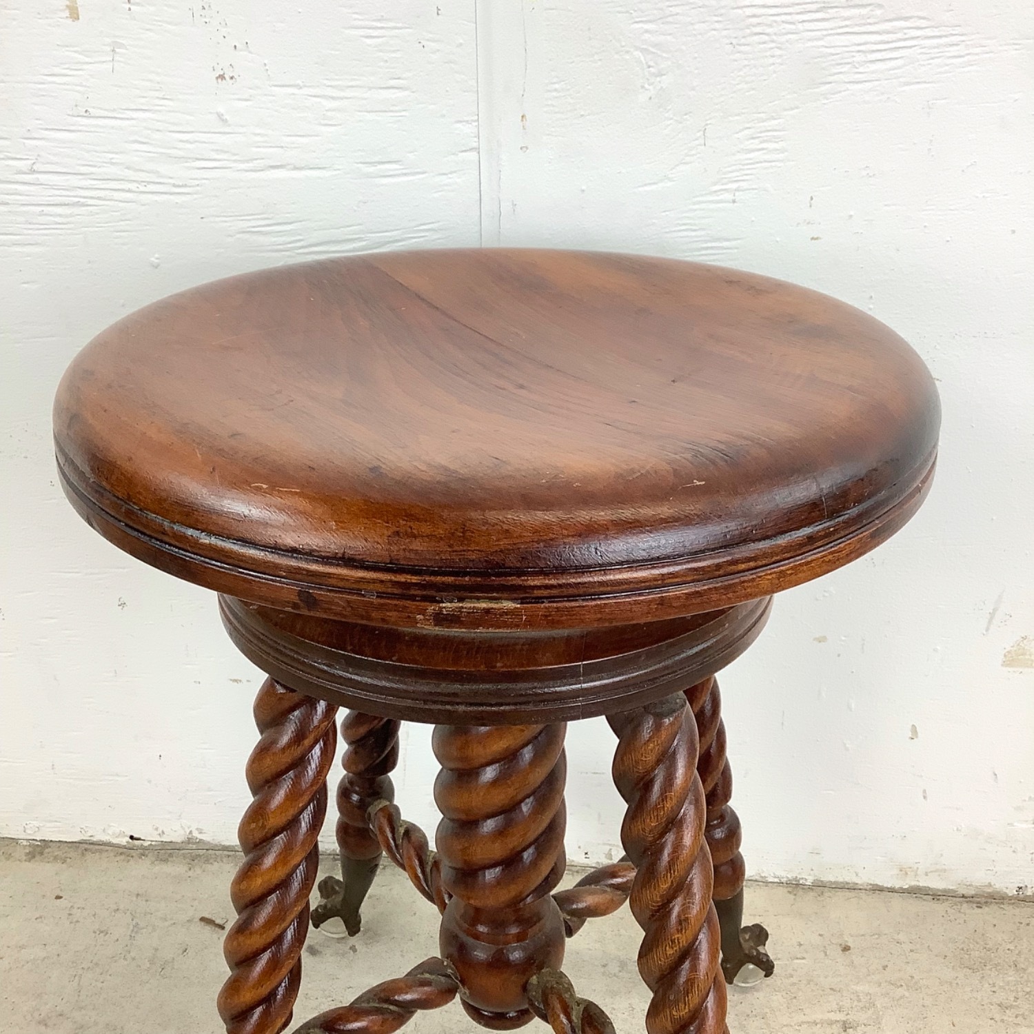 Antique Victorian Swivel Piano Stool - image-6