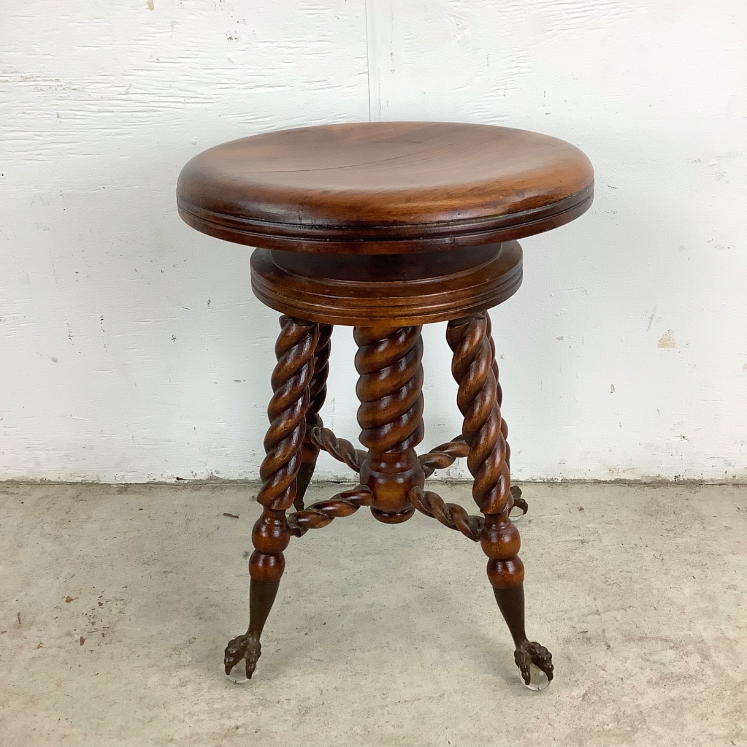 Antique Victorian Swivel Piano Stool - image-2