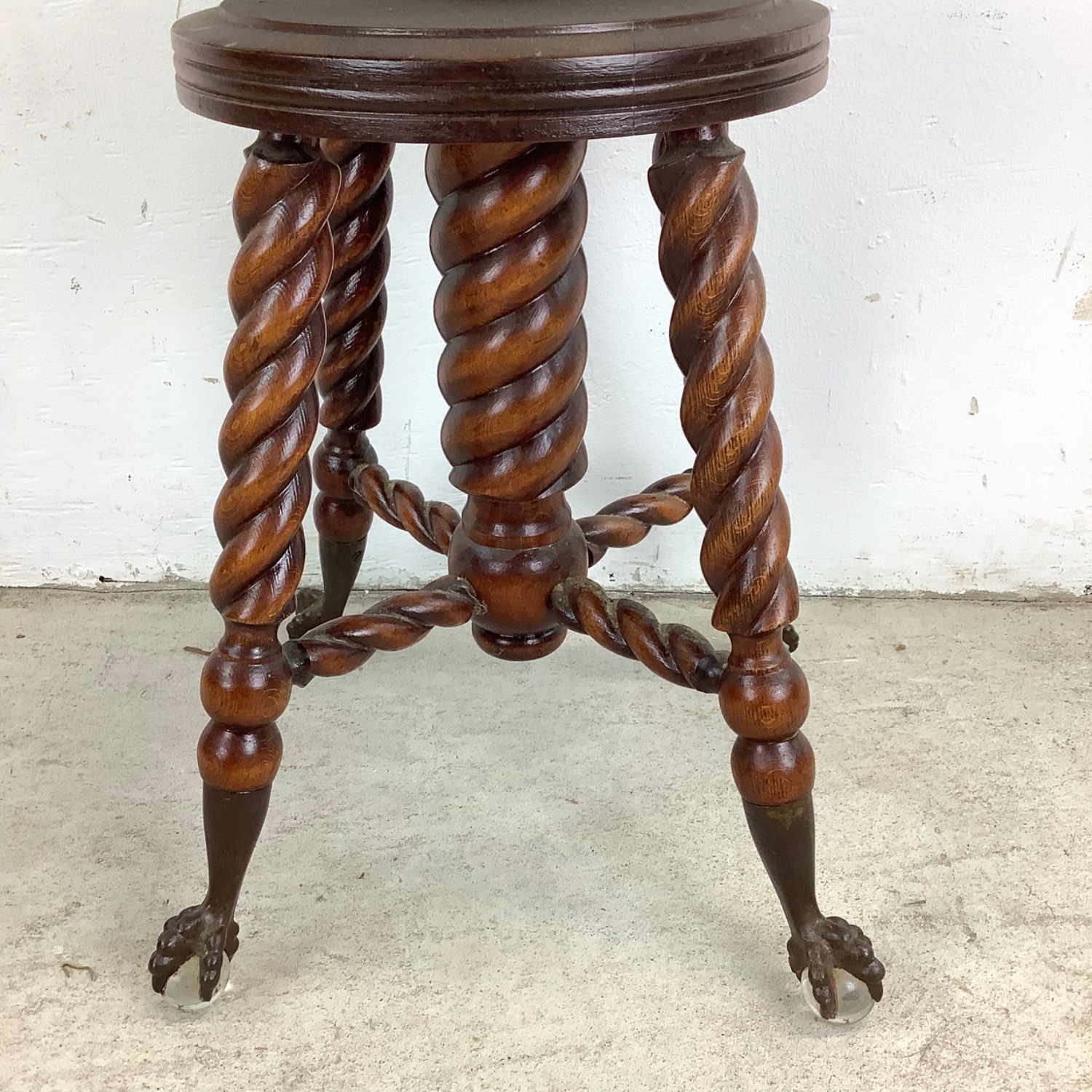 Antique Victorian Swivel Piano Stool - image-11