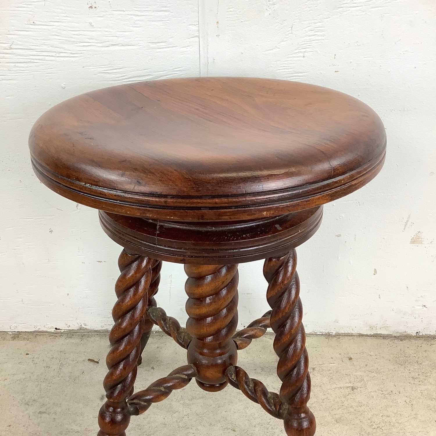 Antique Victorian Swivel Piano Stool - image-5