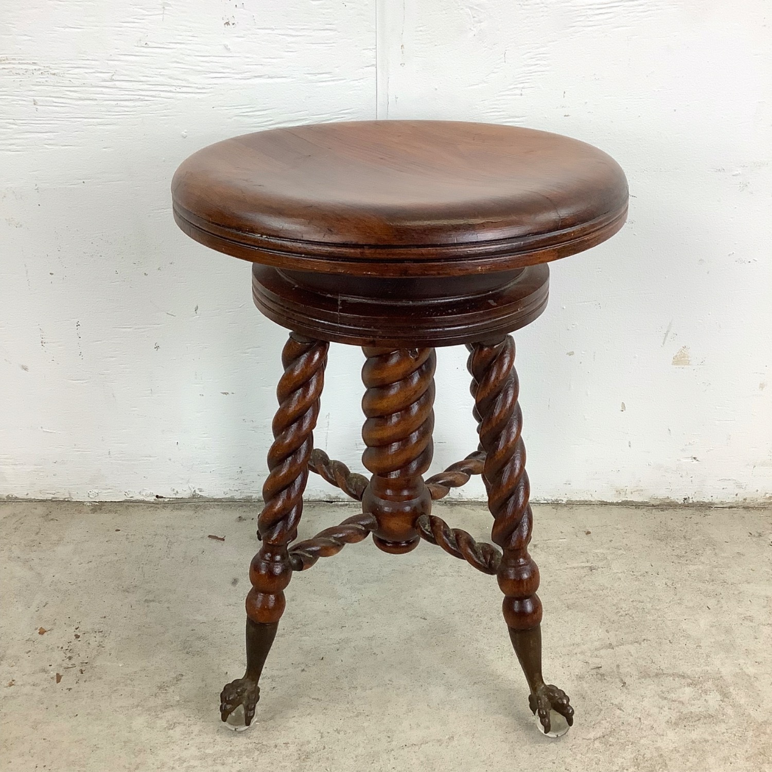 Antique Victorian Swivel Piano Stool - image-4