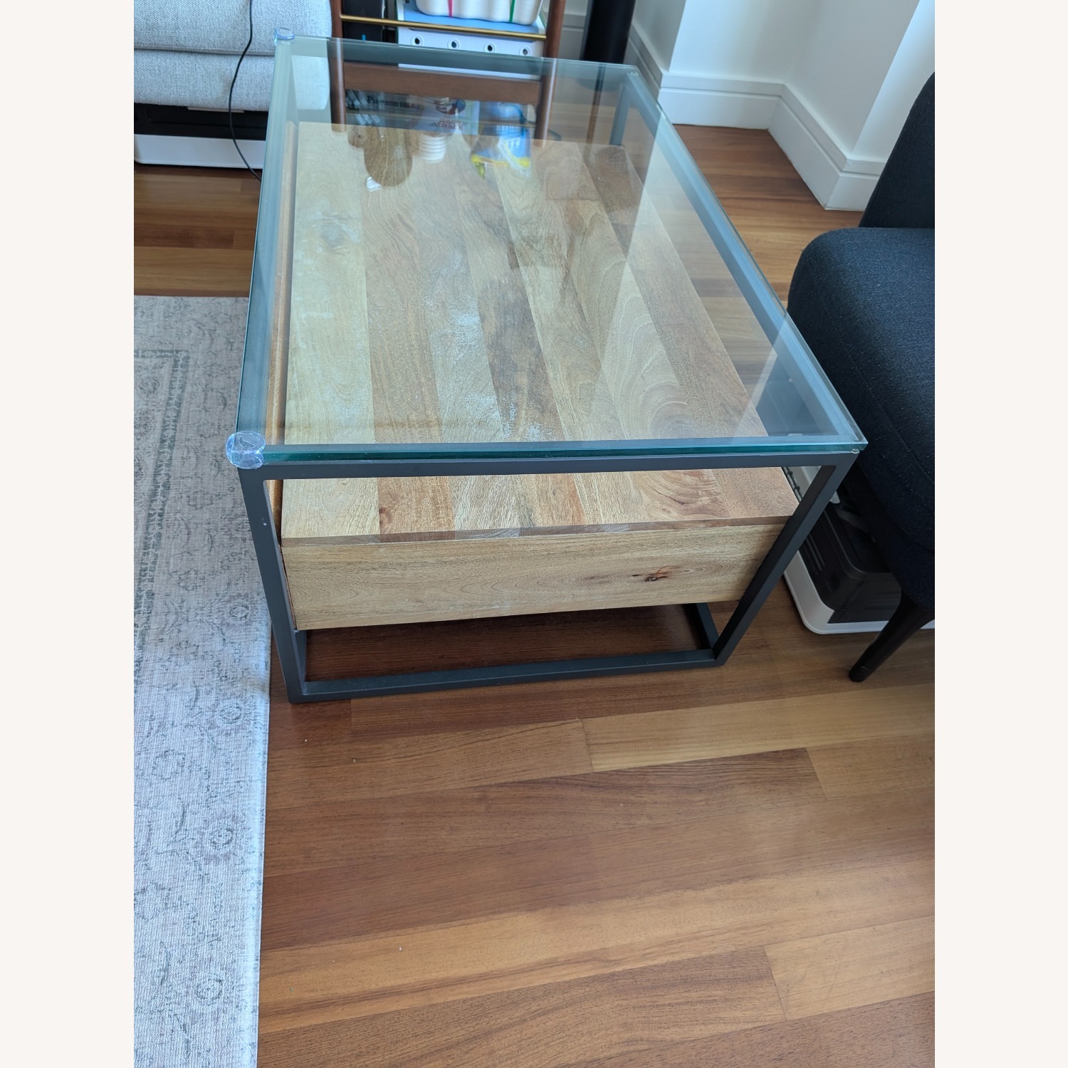 West Elm Box Frame Storage Coffee Table - image-3