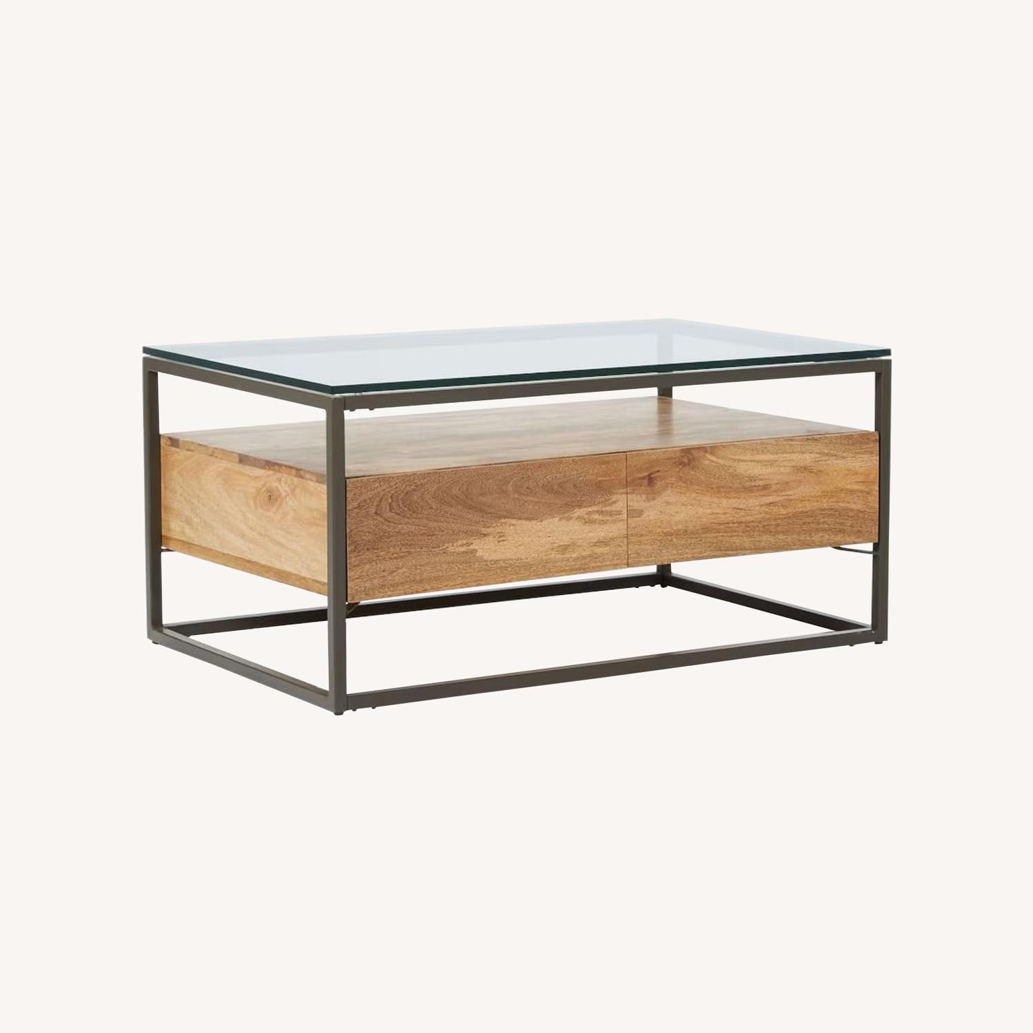 West Elm Box Frame Storage Coffee Table - image-0