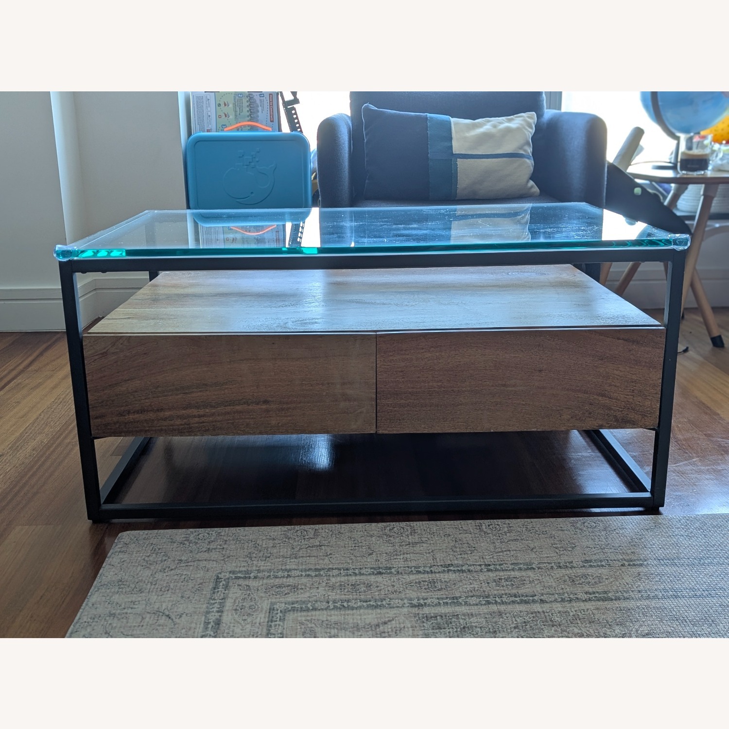 West Elm Box Frame Storage Coffee Table - image-1