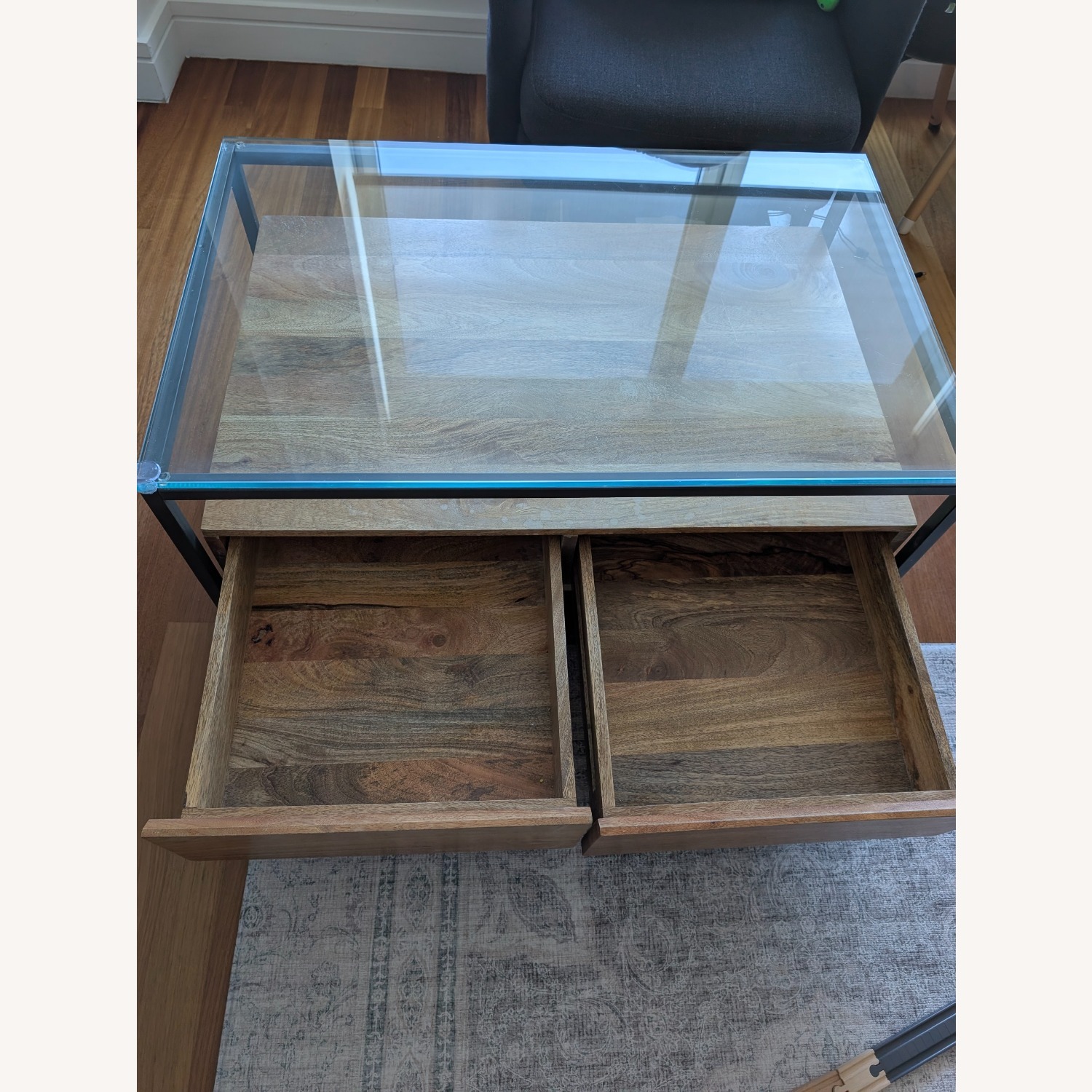 West Elm Box Frame Storage Coffee Table - image-4