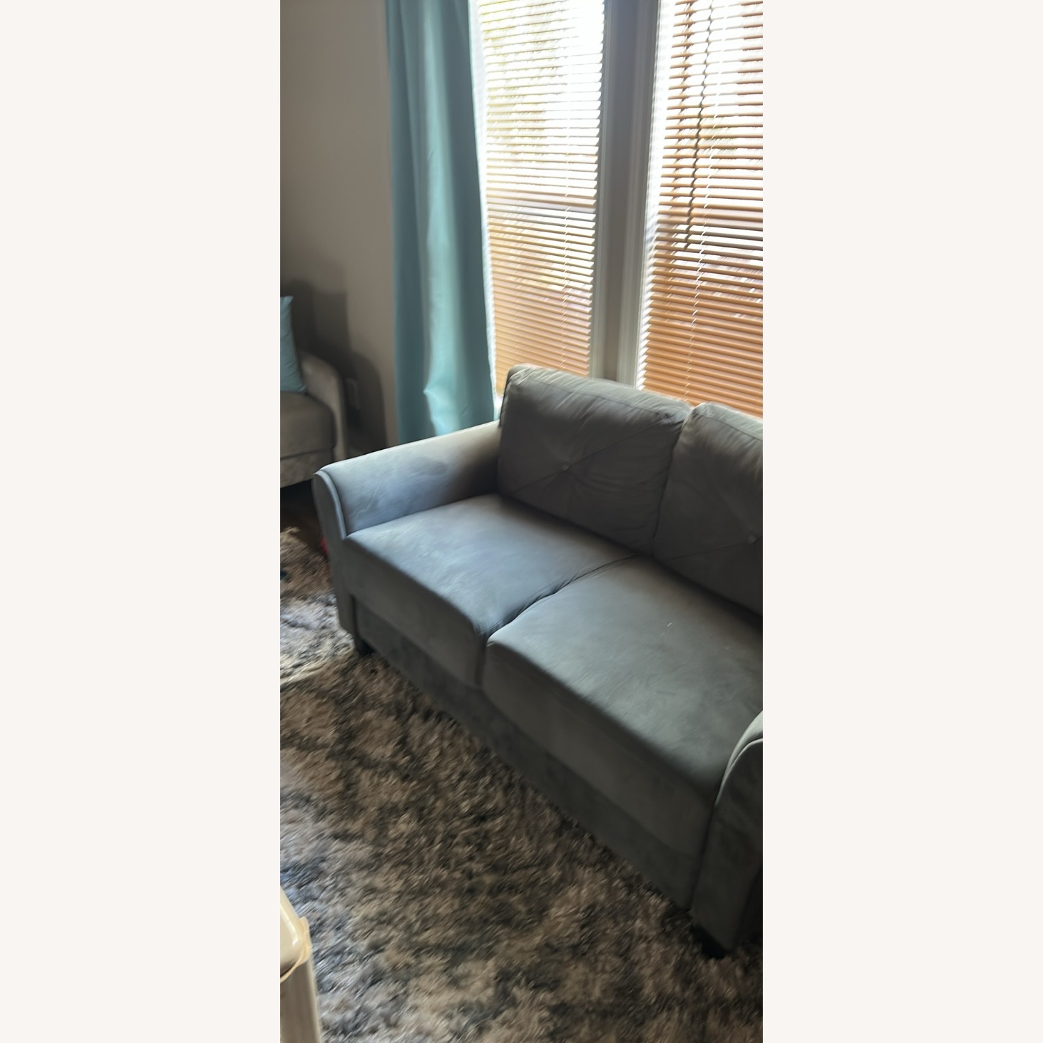 Light Gray Leather 3+ Seater Sofa - image-6