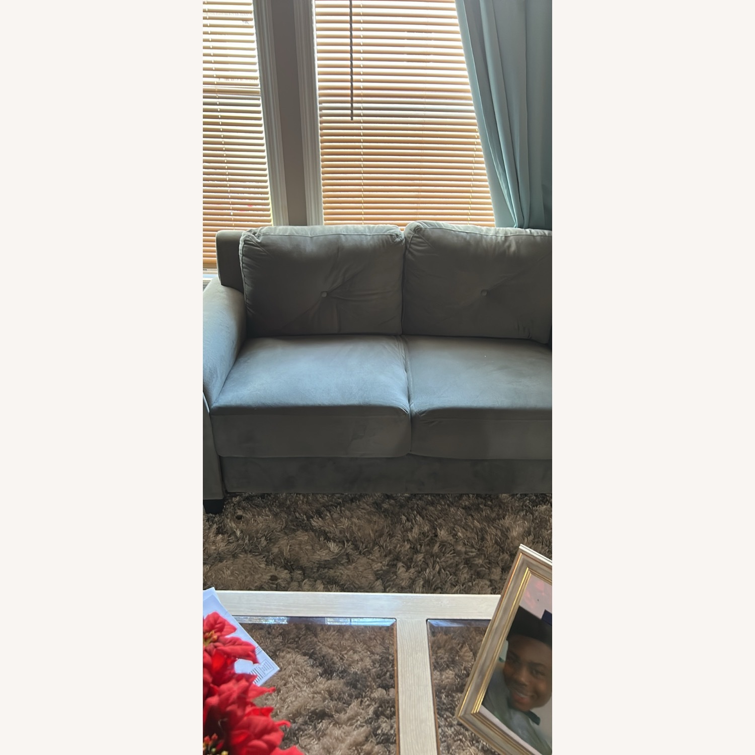 Light Gray Leather 3+ Seater Sofa - image-7