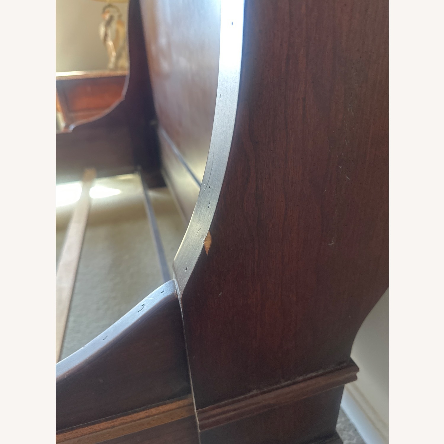 Solid Wood Cherry Queen Sleigh Bed - image-4