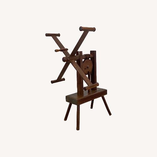 Used Rustic Farmhouse Yarn Winding Wheel Decor for sale on AptDeco