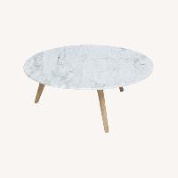 Article Mara 31.5" Marble Coffee Table - Oak