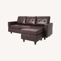 HONBAY Faux Leather Sectional Sofa