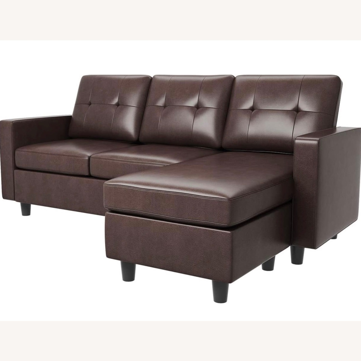 HONBAY Faux Leather Sectional Sofa - image-4