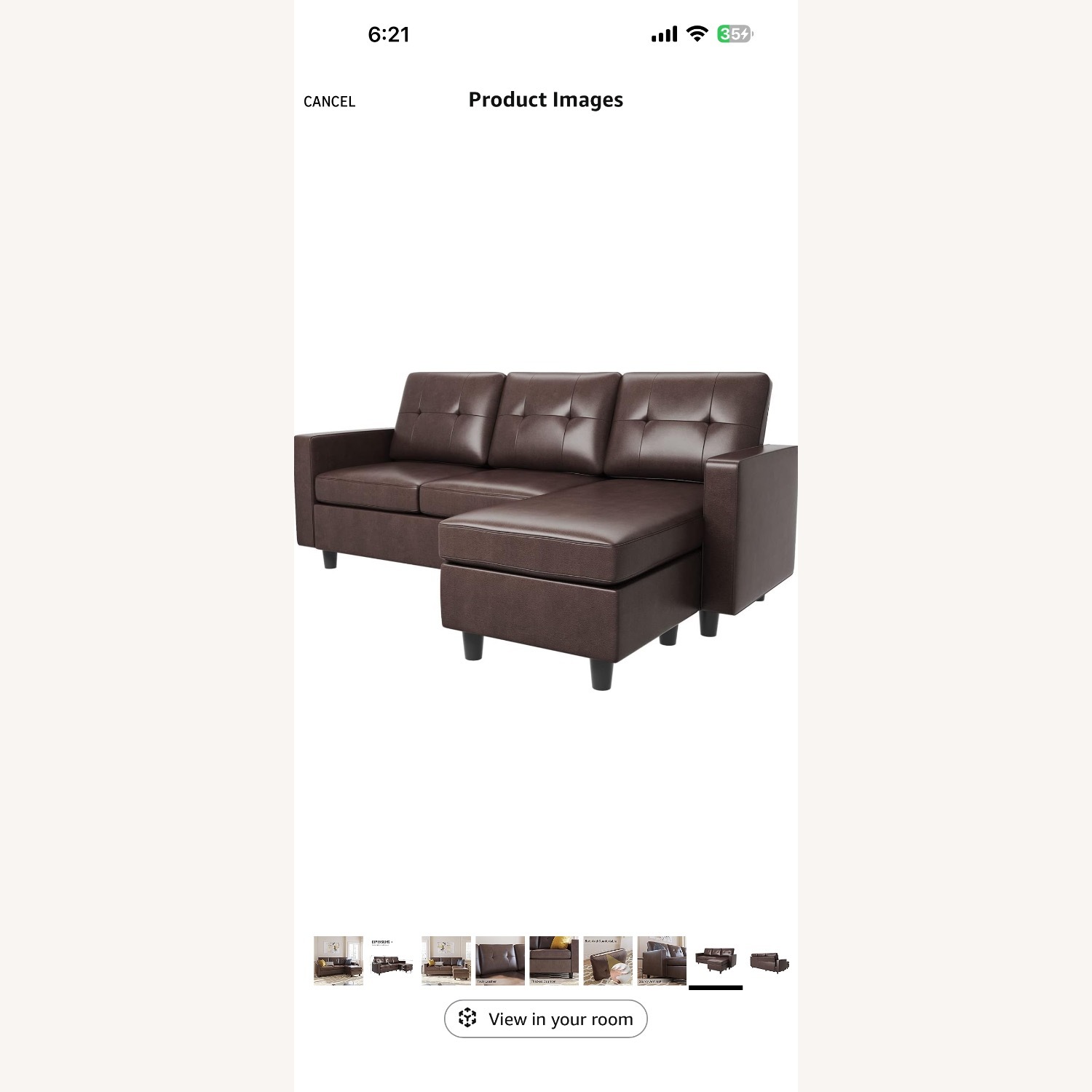 HONBAY Faux Leather Sectional Sofa - image-2
