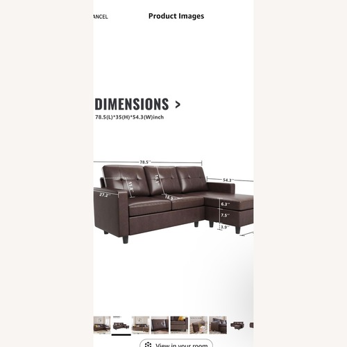 Used HONBAY Faux Leather Sectional Sofa for sale on AptDeco