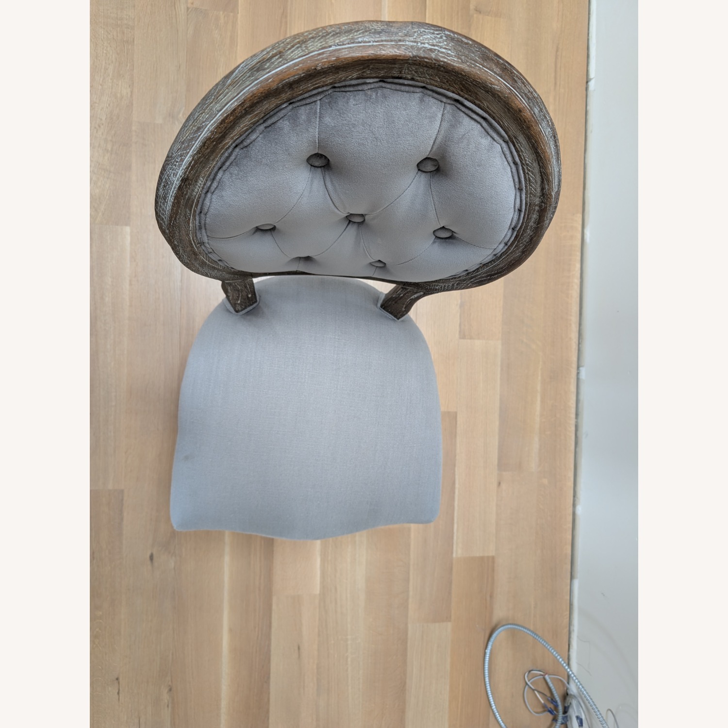 Light Gray Fabric Dining Chairs - image-2