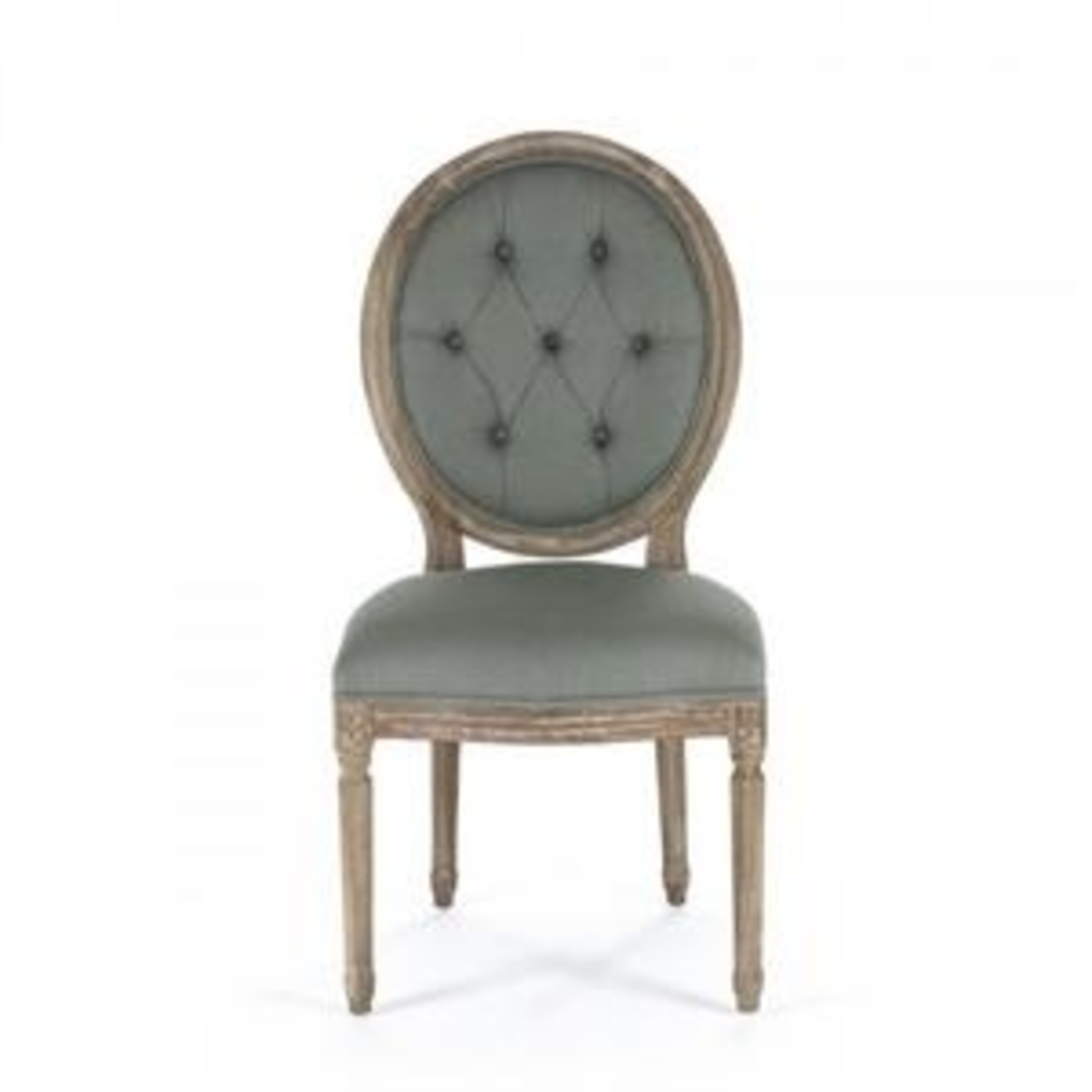 Light Gray Fabric Dining Chairs - image-5