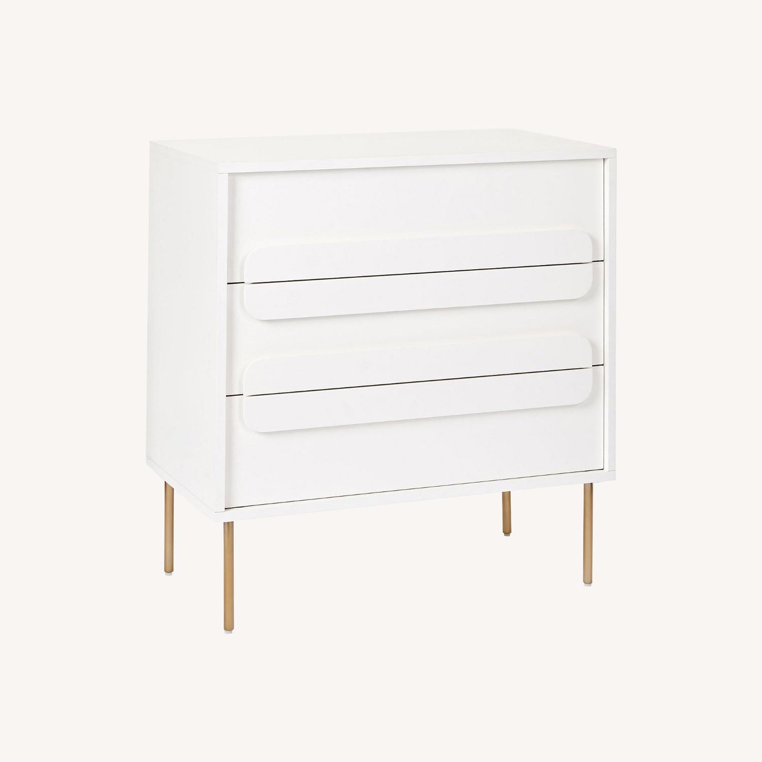West Elm Gemini 3 -Drawer White Dresser  - image-0
