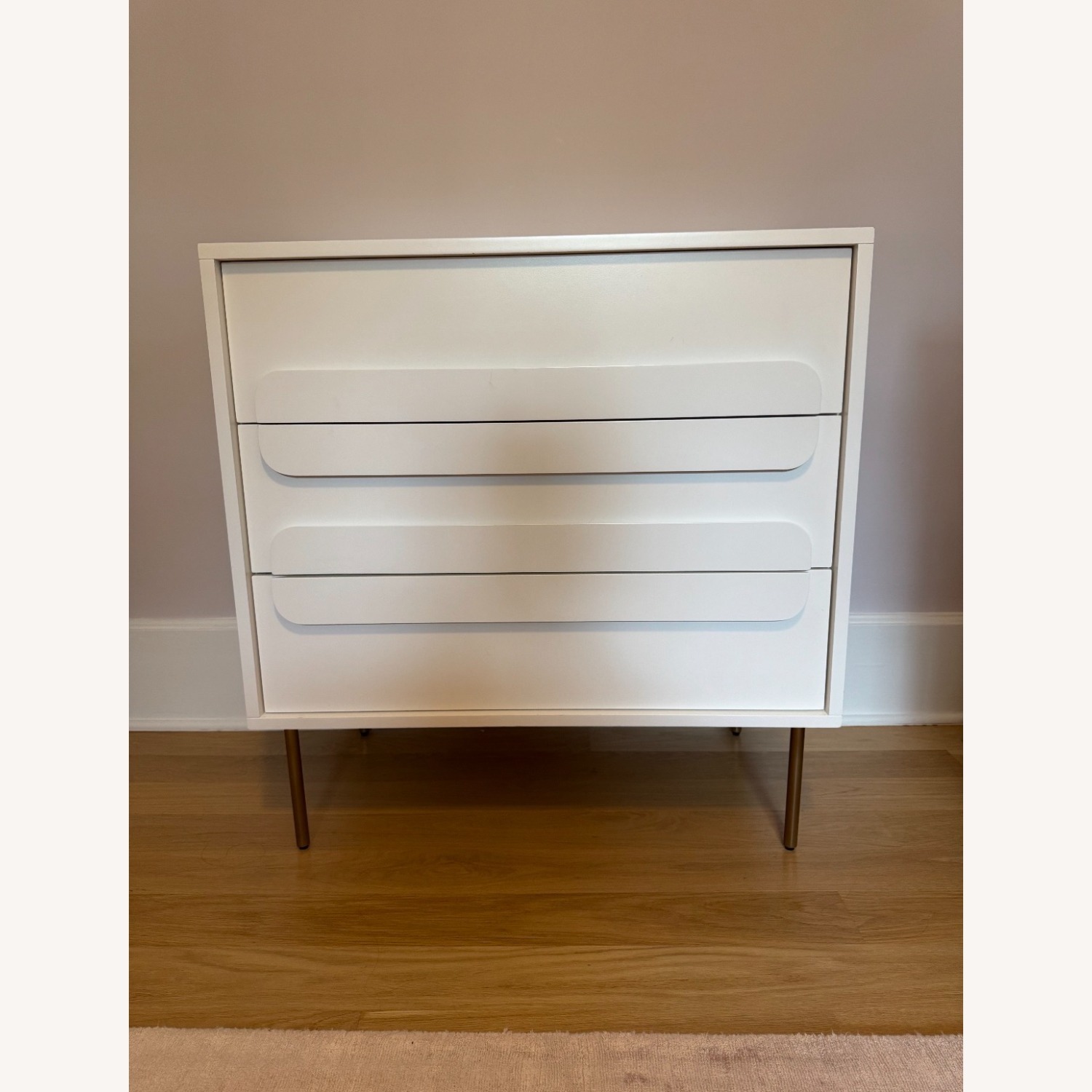 West Elm Gemini 3 -Drawer White Dresser  - image-1