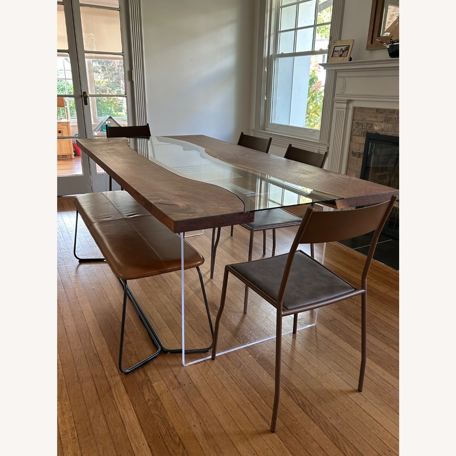 Unique Wood and Glass Dining Room Table - image-1