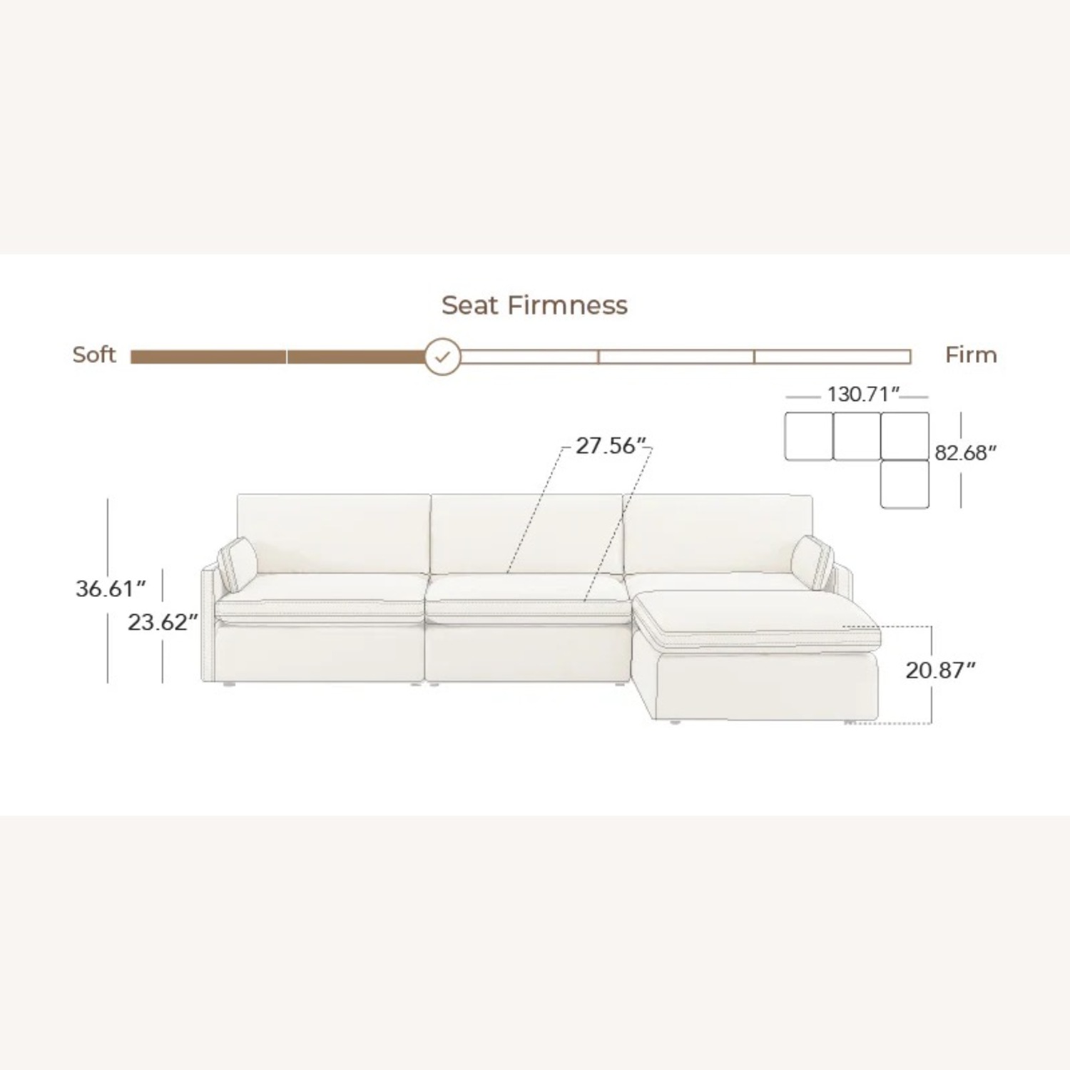 Kenna Modular 4 Seat Sofa-Chaise Sectional - image-4