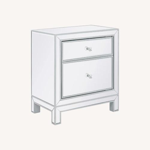 Used Wayfair Fairgrove Silver Glass Nightstands for sale on AptDeco