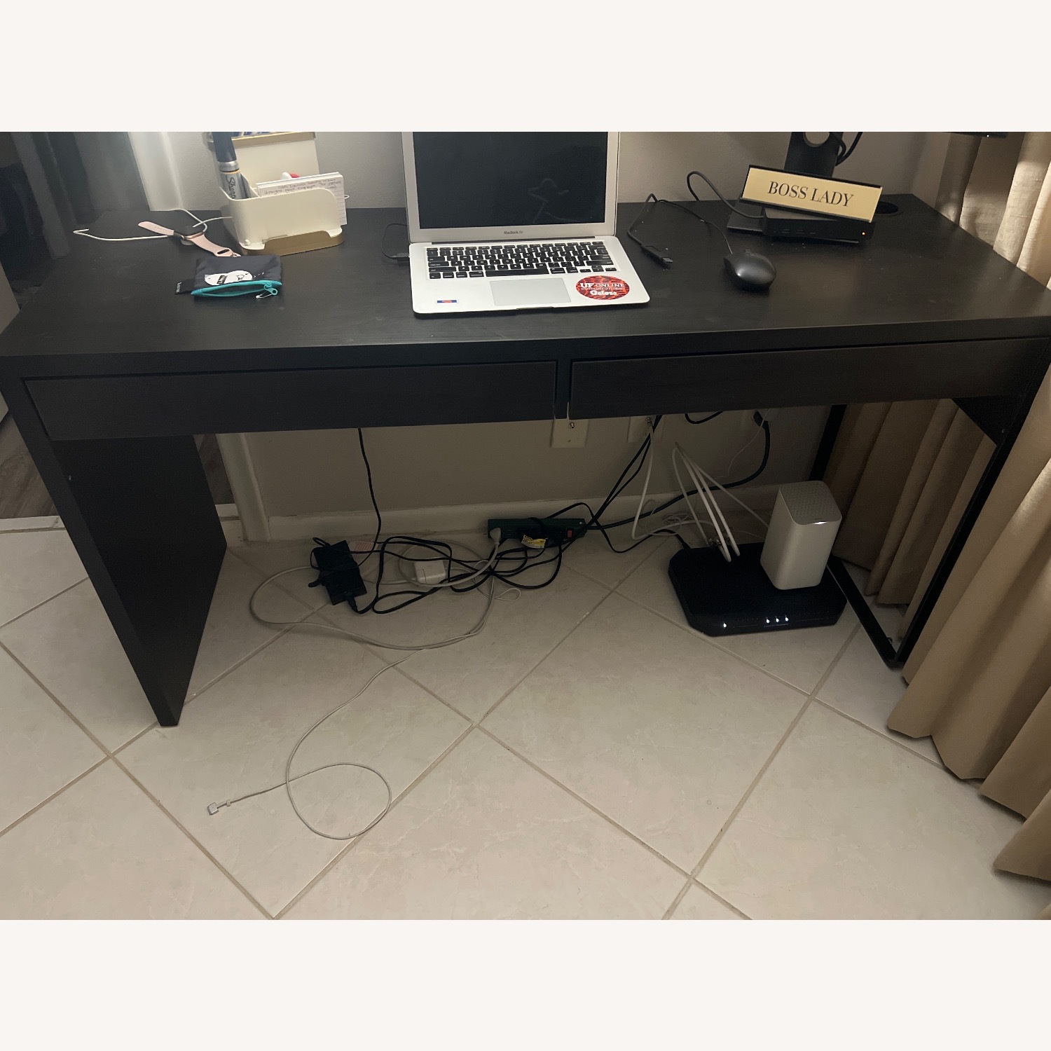 IKEA MICKE Desk Black-Brown - image-1