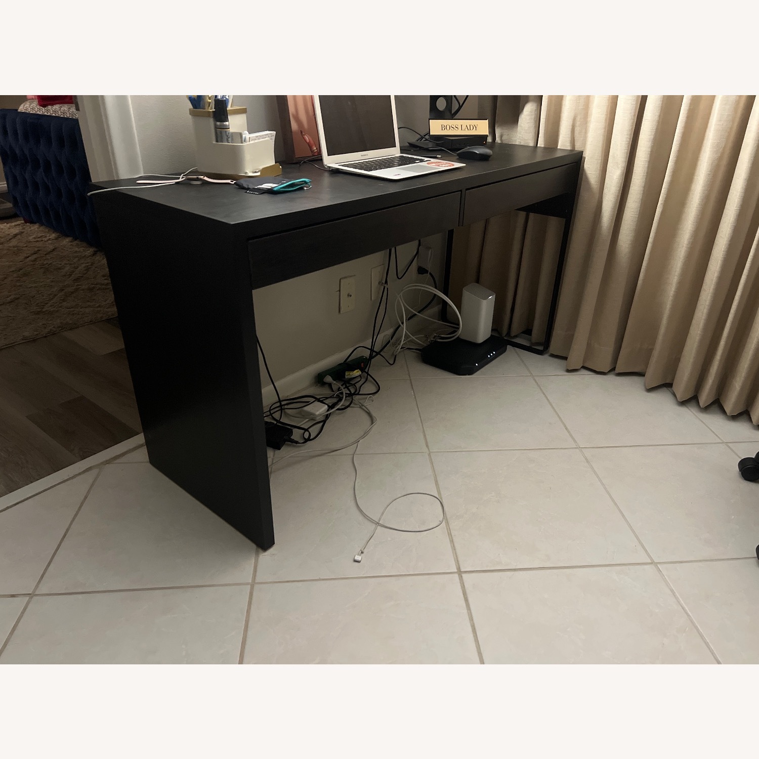 IKEA MICKE Desk Black-Brown - image-2