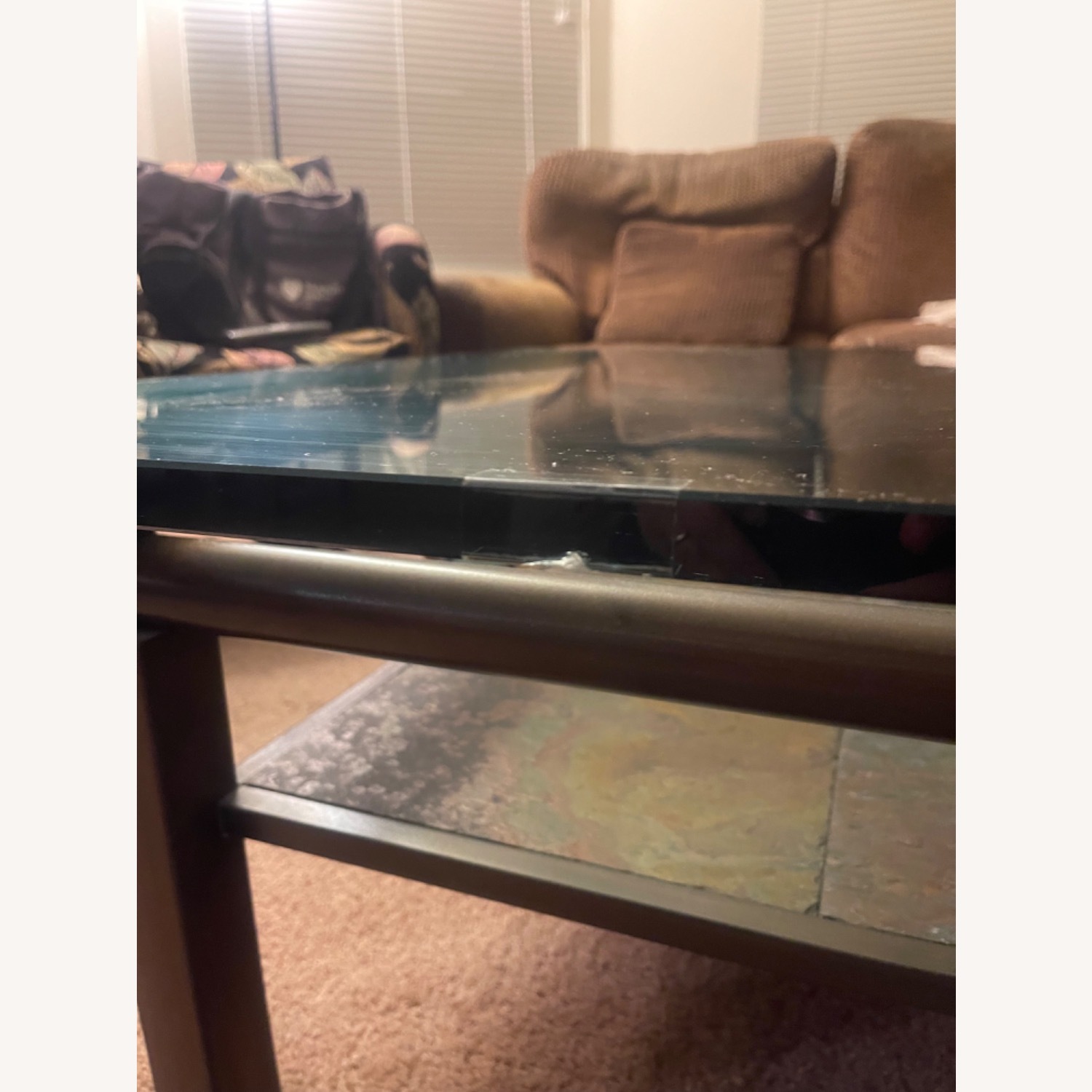 Bronze and Glass Coffee Table - image-1