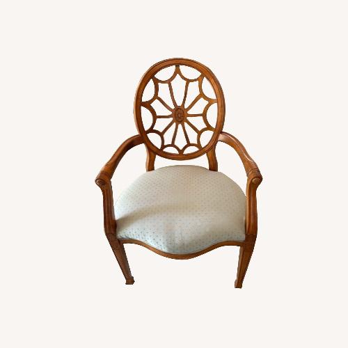 Used Spiderback Accent Arm Chair Blue Fabric for sale on AptDeco