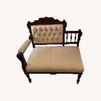 Single-Arm Settee / Boudoir Bench - Ivory Fabric