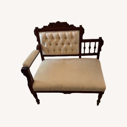 Used Single-Arm Settee / Boudoir Bench - Ivory Fabric for sale on AptDeco