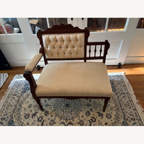 Used Single-Arm Settee / Boudoir Bench - Ivory Fabric for sale on AptDeco