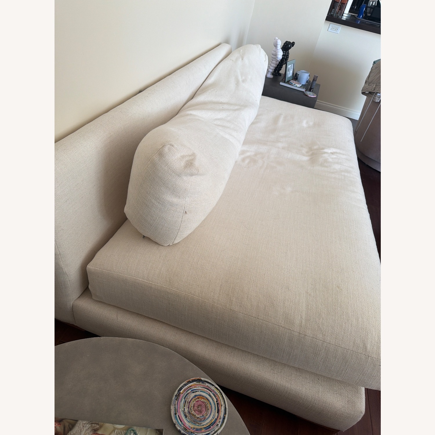 CB2 Piazza White Fabric 3+ Seater Sofa - image-2