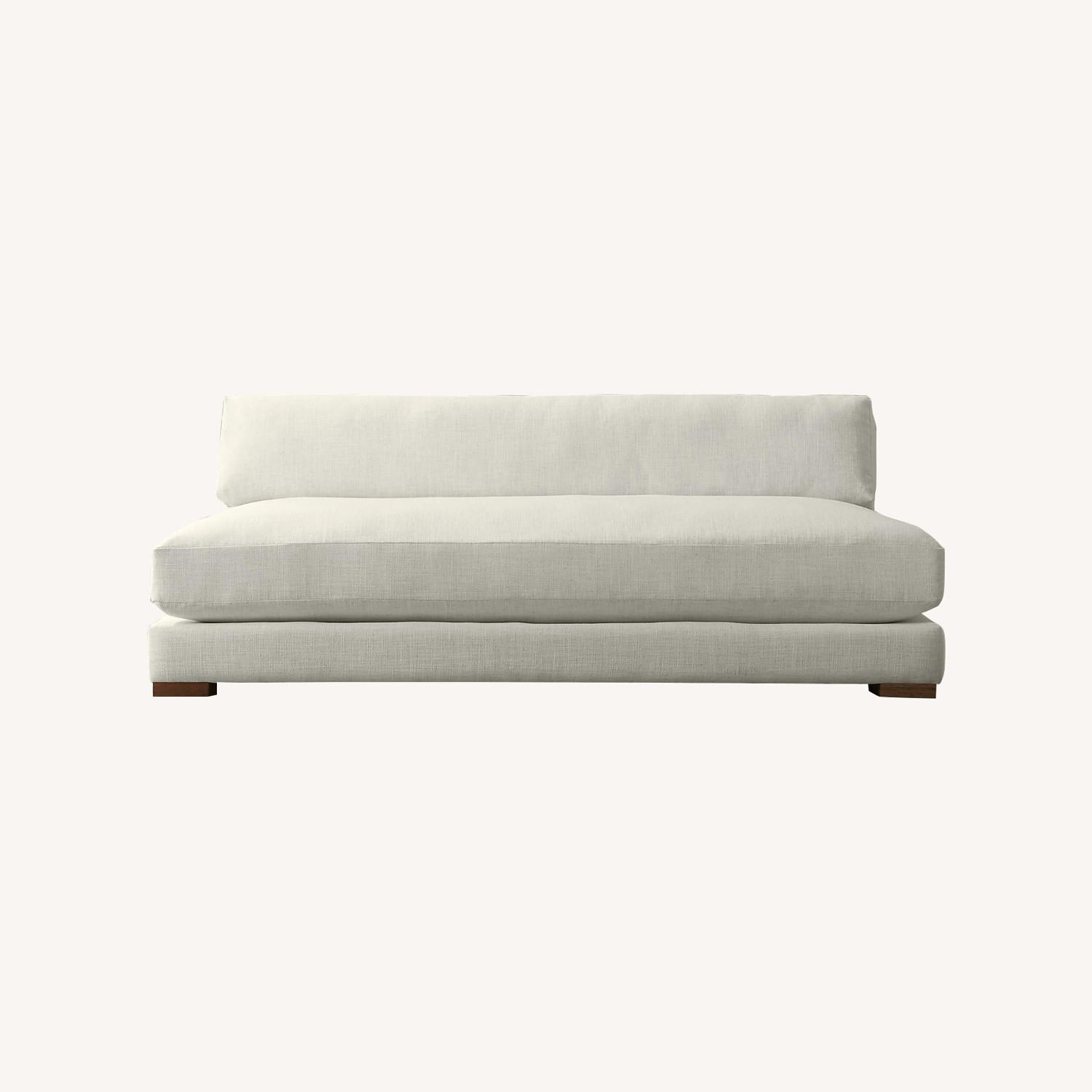 CB2 Piazza White Fabric 3+ Seater Sofa - image-0