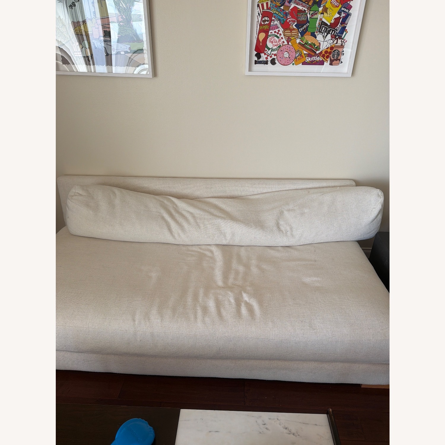 CB2 Piazza White Fabric 3+ Seater Sofa - image-1