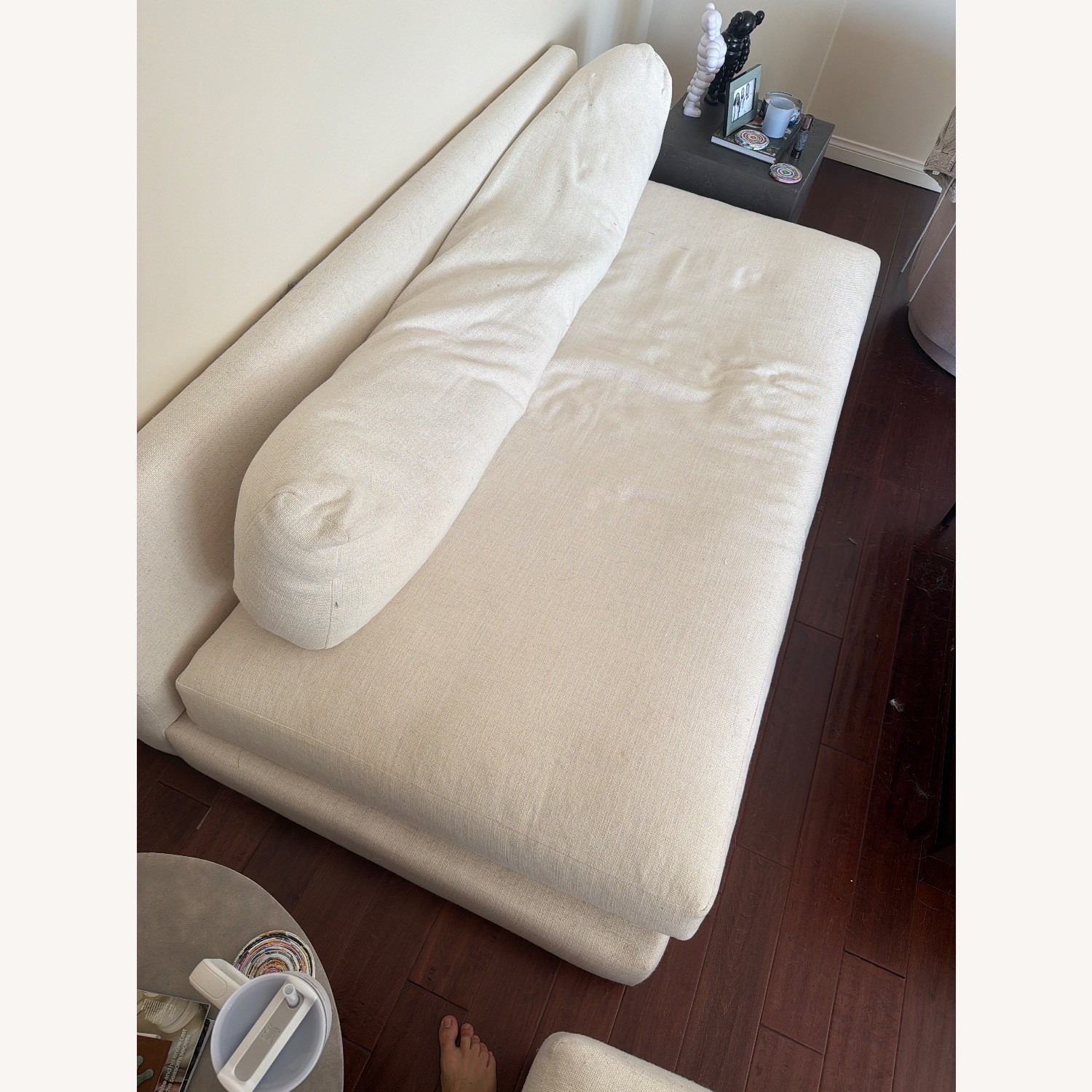 CB2 Piazza White Fabric 3+ Seater Sofa - image-3