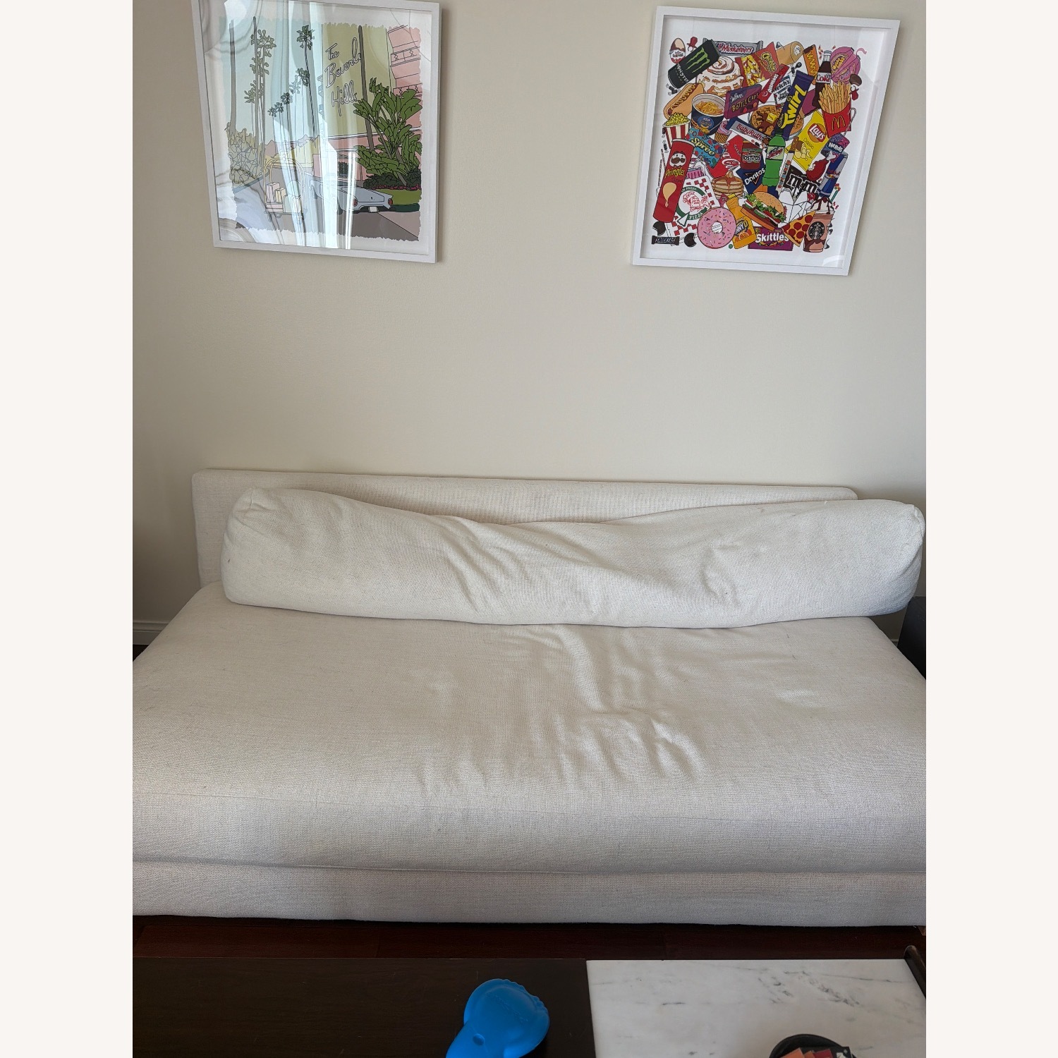 CB2 Piazza White Fabric 3+ Seater Sofa - image-4