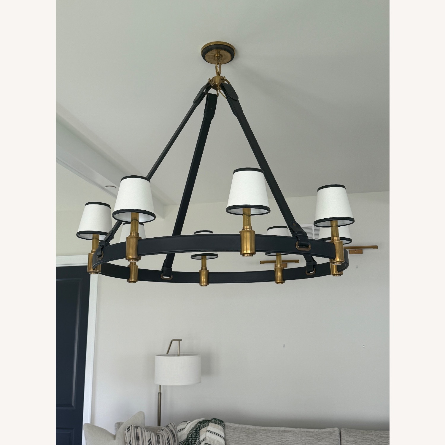 Ralph Lauren Blue Brass Ceiling Lamp - image-2