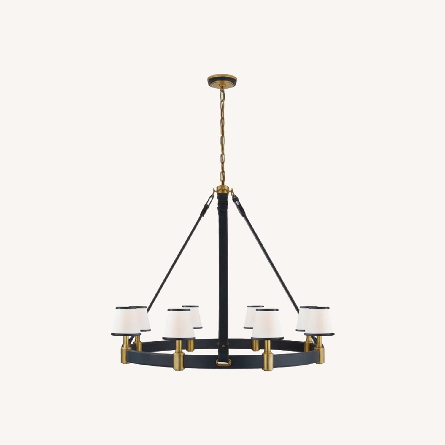 Ralph Lauren Blue Brass Ceiling Lamp - image-0