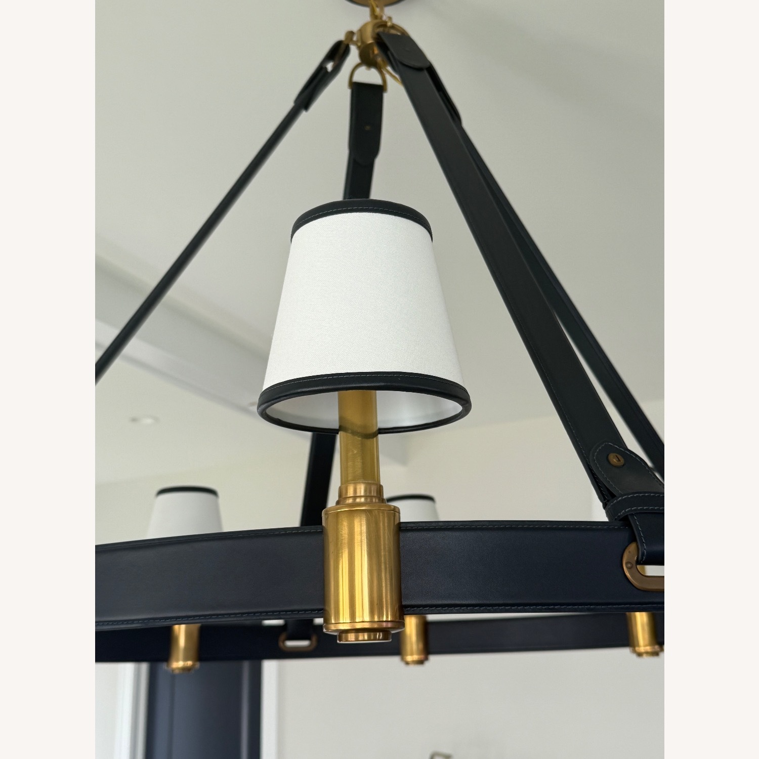Ralph Lauren Blue Brass Ceiling Lamp - image-3