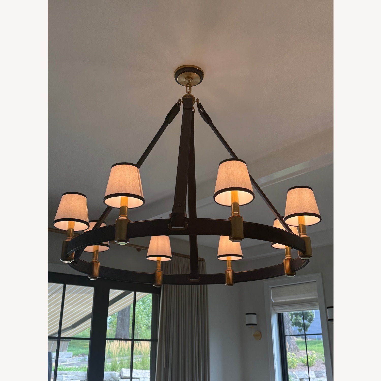 Ralph Lauren Blue Brass Ceiling Lamp - image-4