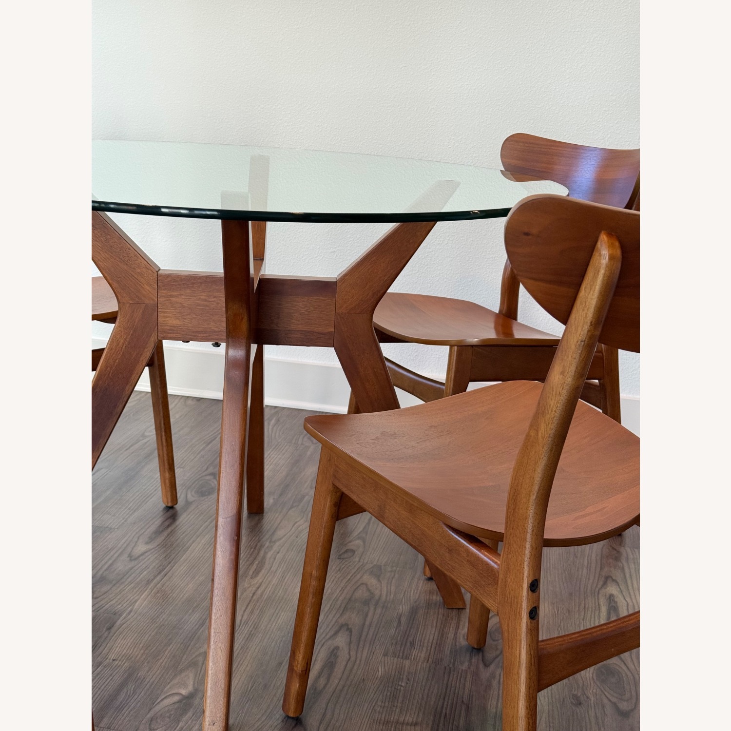 West Elm Dark Brown Wood Table + 4 Chairs - image-3