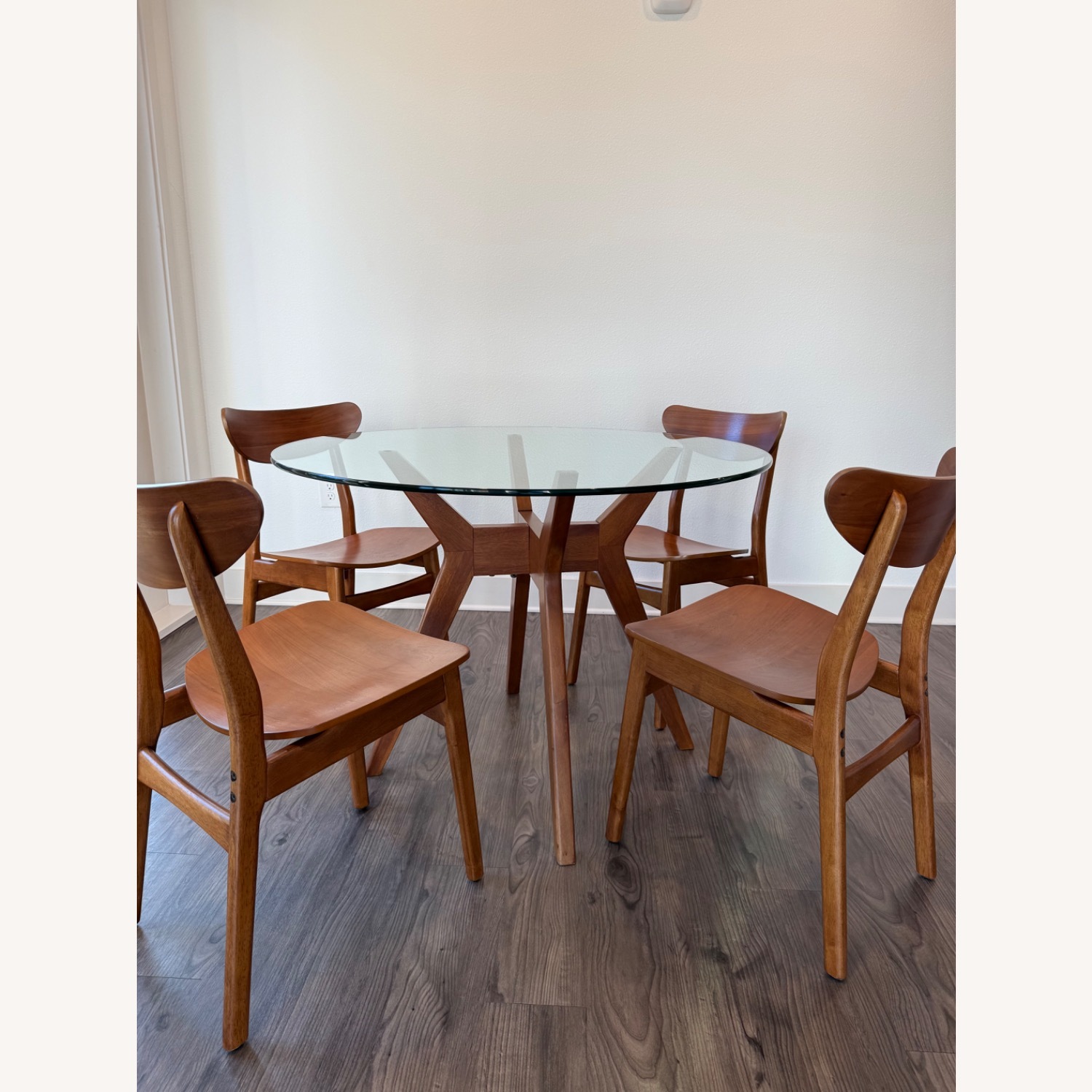 West Elm Dark Brown Wood Table + 4 Chairs - image-4