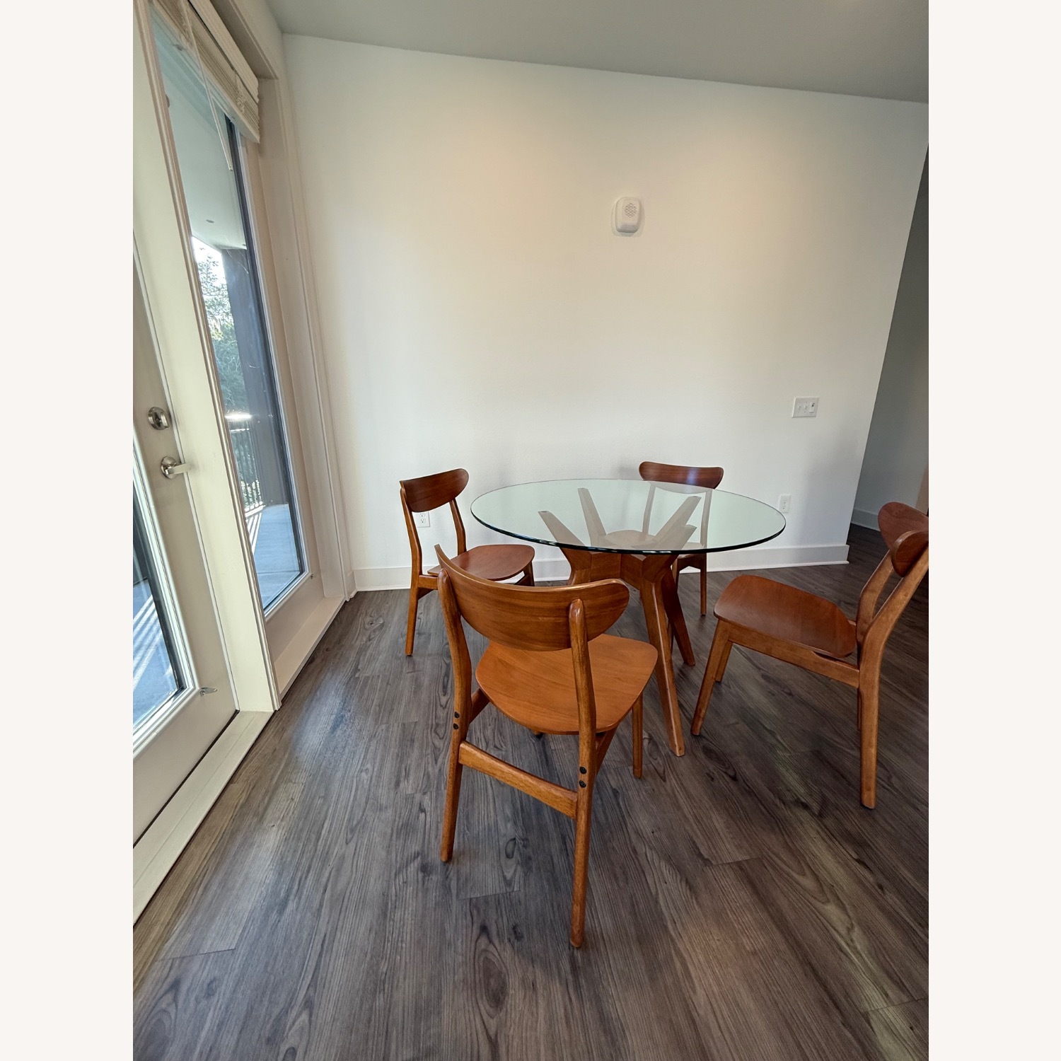 West Elm Dark Brown Wood Table + 4 Chairs - image-2